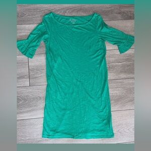 Lilly Pulitzer Size XS Green Midi Dress Pima Cotton Beautiful Sleeves EUC